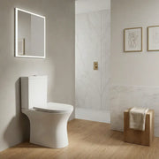 Parum, Rimless Close Coupled Toilet with Soft Close Seat, Open Back