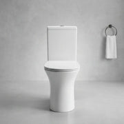 Parum, Rimless Close Coupled Toilet with Soft Close Seat, Open Back