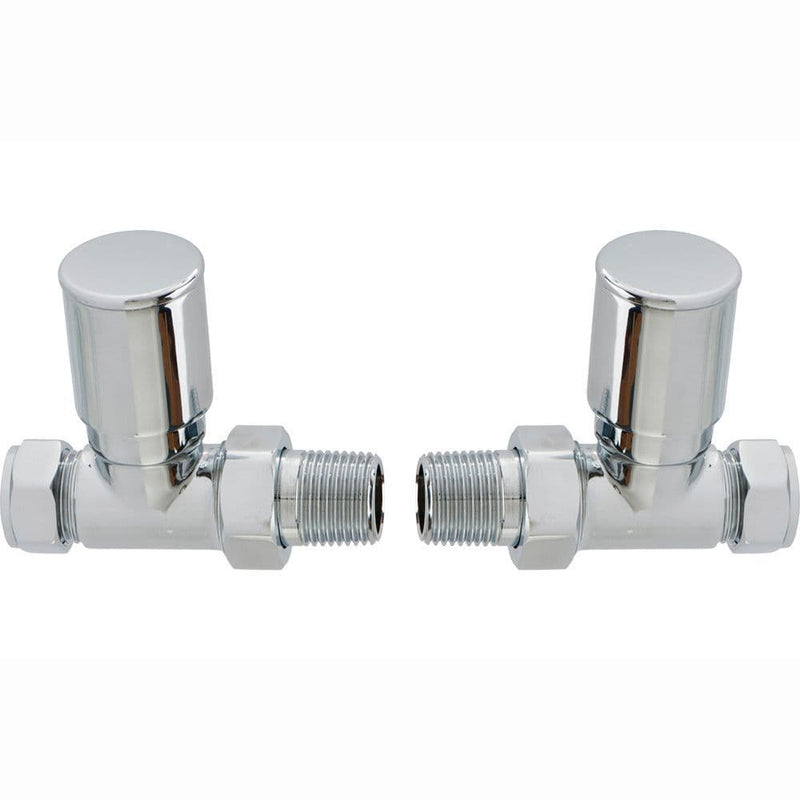 Patterned Straight Radiator Valve, Chrome