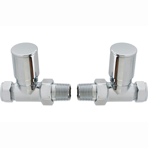Patterned Straight Radiator Valve, Chrome