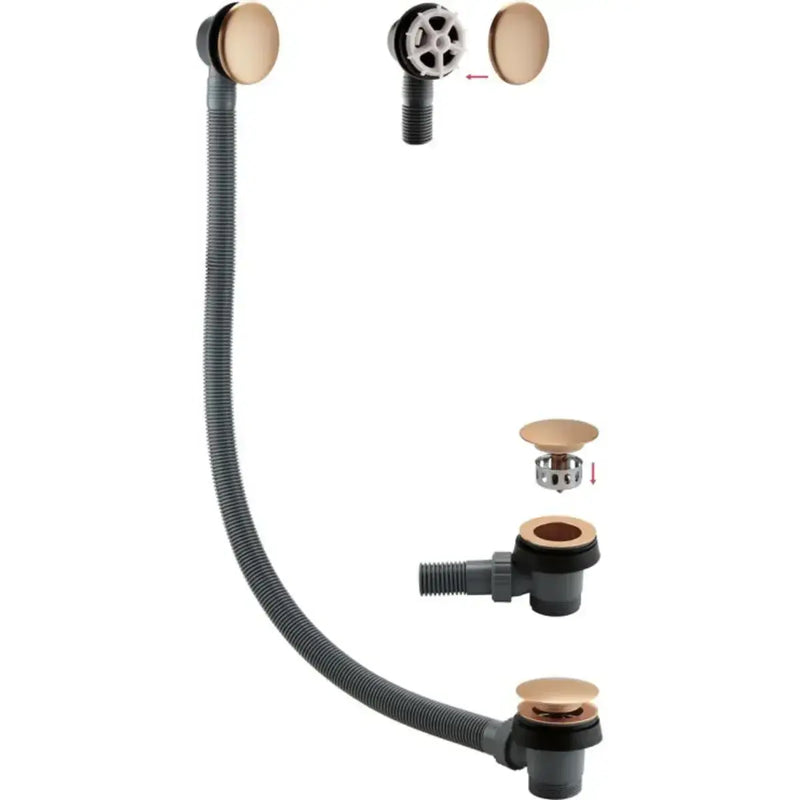 Pesco Basin Mixer and Bath Filler/Shower Tap with Click-Clack Waste, Brushed Bronze