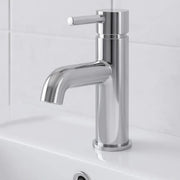 Pesco Basin Mixer Tap with Click-Clack Waste, Chrome, Modern Lever Style