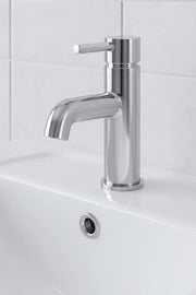 Pesco Basin Mixer Tap with Click-Clack Waste, Chrome, Modern Lever Style