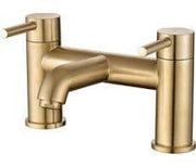 Pesco Bath Filler Tap, Brushed Brass, Modern Lever Style