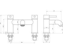 Pesco Bath Filler Tap, Chrome, Modern Lever Style