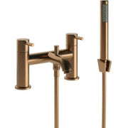 Pesco Bath Shower Mixer Tap, Brushed Bronze, Modern Lever Style