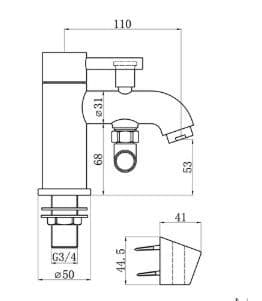 Pesco Bath Shower Mixer Tap, Brushed Bronze, Modern Lever Style