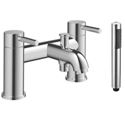 Pesco Bath/Shower Mixer Tap with Bracket, Chrome, Modern Lever Style