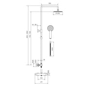 Pesco Brushed Brass 800mm Quadrant Shower Pack