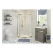 Pesco Brushed Brass 800mm Quadrant Shower Pack