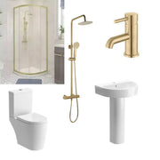 Pesco Brushed Brass 900mm Quadrant Shower Pack