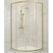 Pesco Brushed Brass 900mm Quadrant Shower Pack