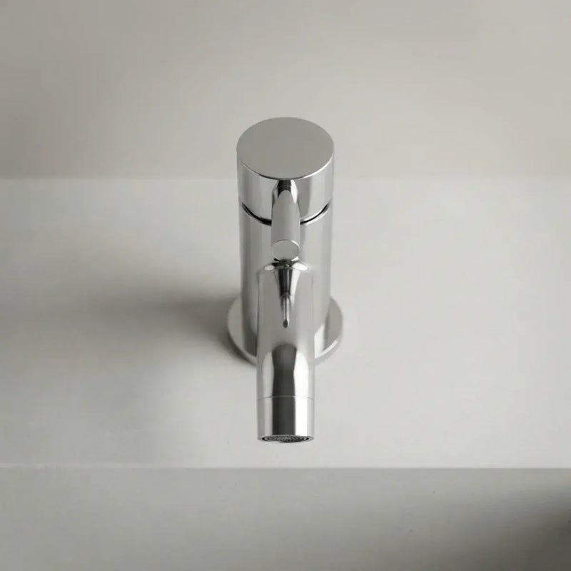 Pesco Cloakroom Basin Mixer Tap with Click-Clack Waste, Chrome, Modern Lever Style