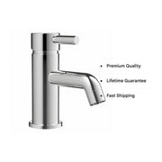 Pesco Cloakroom Basin Mixer Tap with Click-Clack Waste, Chrome, Modern Lever Style