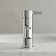Pesco Cloakroom Basin Mixer Tap with Click-Clack Waste, Chrome, Modern Lever Style