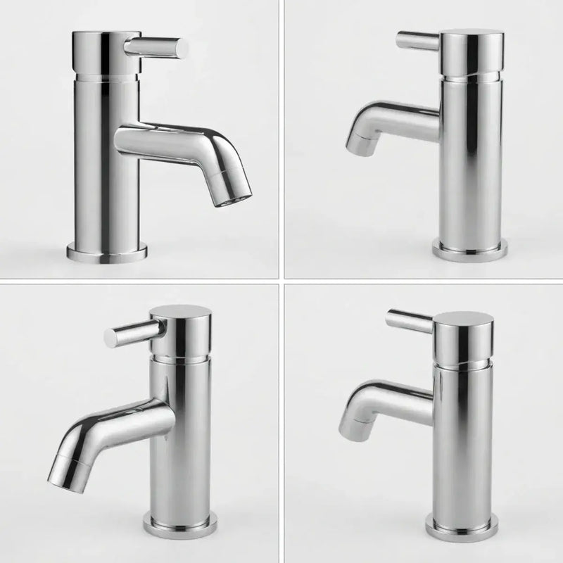 Pesco Cloakroom Basin Mixer Tap with Click-Clack Waste, Chrome, Modern Lever Style