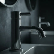 Pesco Cloakroom Basin Mixer Tap with Click-Clack Waste, Chrome, Modern Lever Style