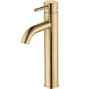 Pesco Mono Tall Basin Tap, Brushed Brass, Modern Lever Style