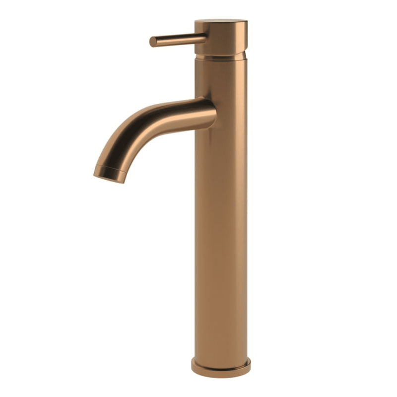 Pesco Mono Tall Basin Tap, Brushed Bronze, Modern Lever Style