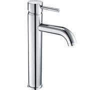 Pesco Tall Basin Mixer Tap, Chrome, Modern Lever Style