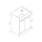 Porto Vanity Unit, 1675x700mm Bath, Bathroom Pack with Bath & Taps