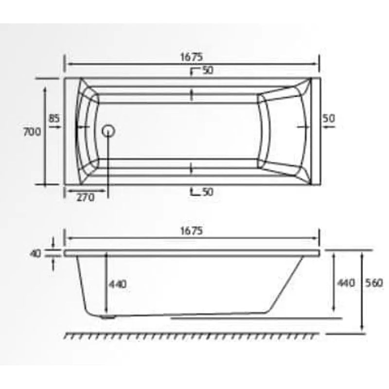 Porto Vanity Unit, 1675x700mm Bath, Bathroom Pack with Bath & Taps