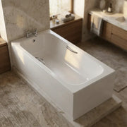 Premium Steel Bath with Grips, Anti-slip Bath, 1700mm x 700mm, White, 2 Tap Holes