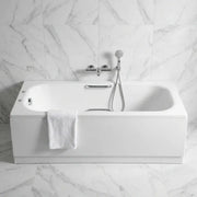 Premium Steel Bath with Grips, Anti-slip Bath, 1700mm x 700mm, White, 2 Tap Holes