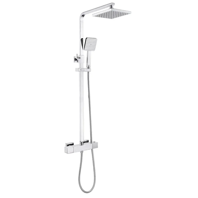 Revatin Cool-Touch Thermostatic Mixer Shower w/Riser & Overhead Kit - Chrome