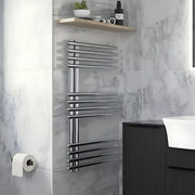 Rhondas 50 Designer Round Ladder Radiator 500 x 800, Chrome