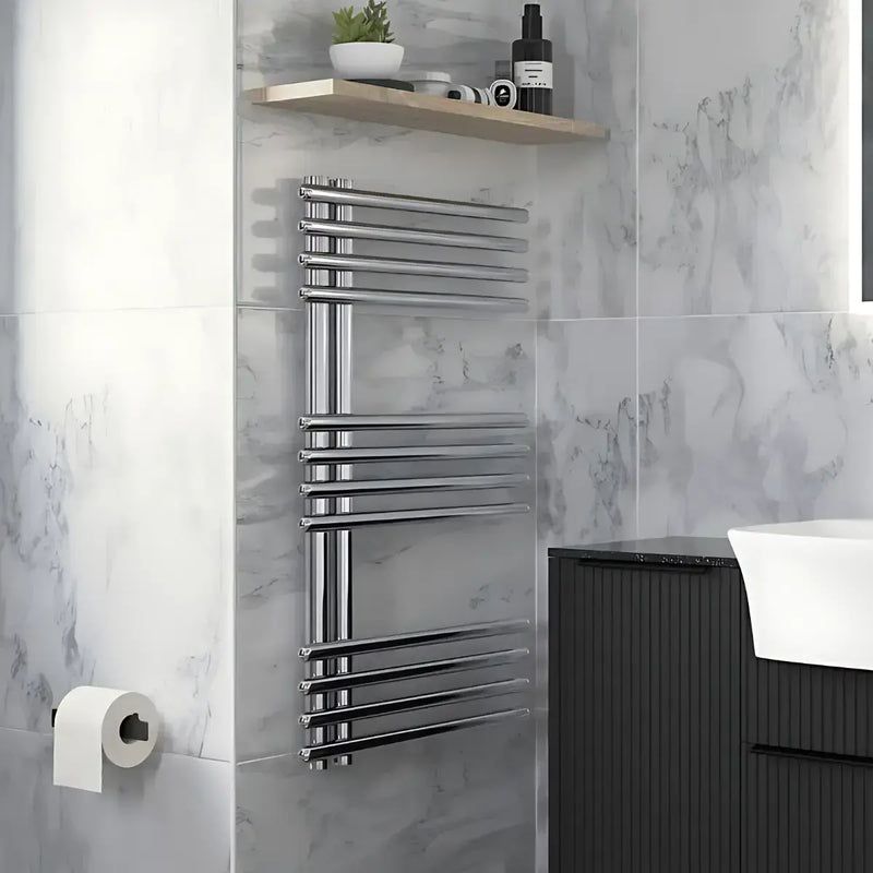 Rhondas 50 Designer Round Ladder Radiator 500 x 800, Chrome