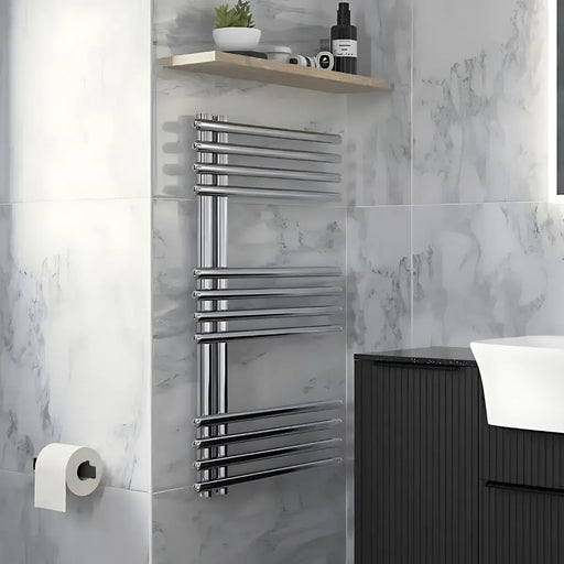 Rhondas 50 Designer Round Ladder Radiator 500 x 800, Chrome