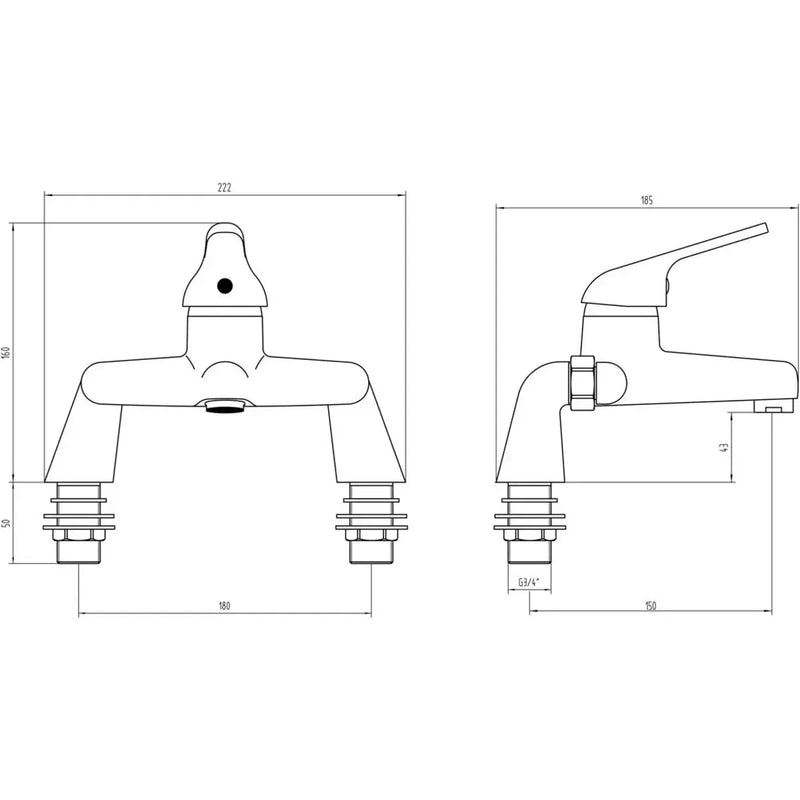 Rion Bath Filler Tap - Chrome
