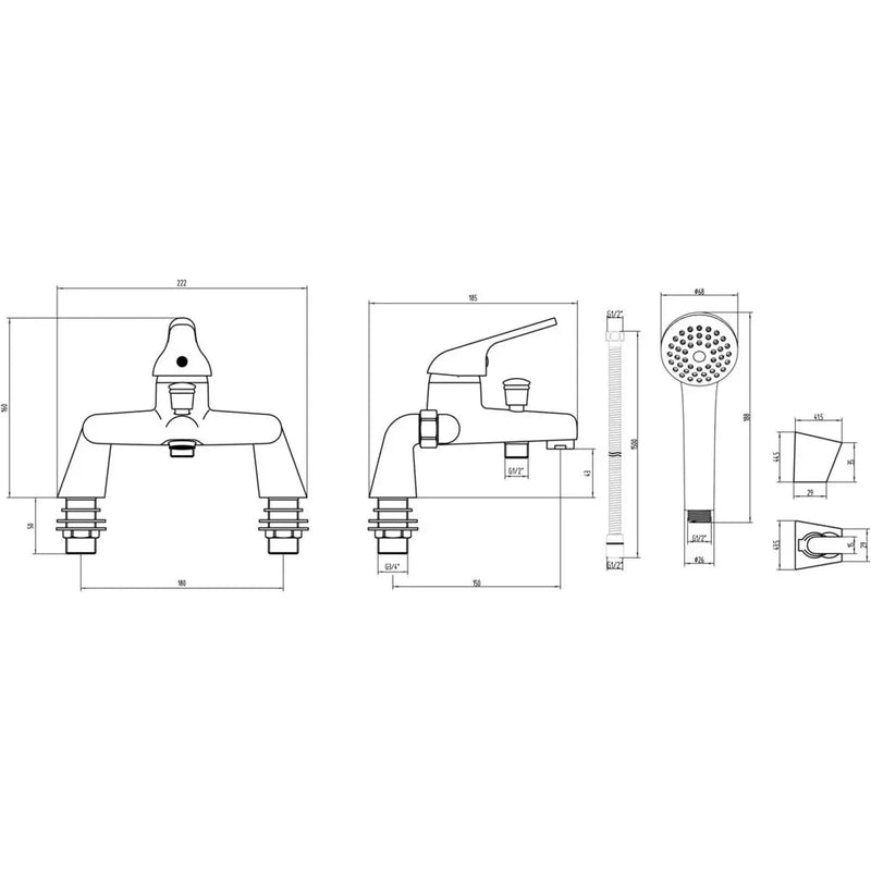 Rion Bath/Shower Mixer Tap - Chrome