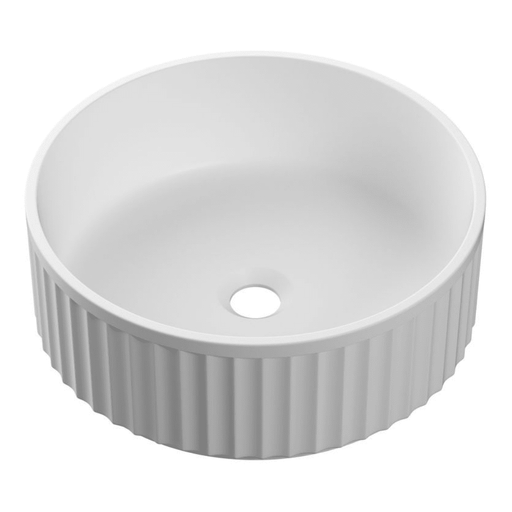 Ripple 400mm Matt White Ceramic Countertop Washbowl Basin