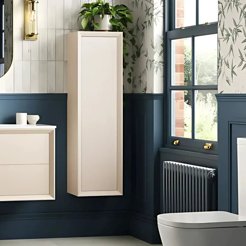 Riser 345mm Wall Hung 1 Door Tall Unit - Matt Cotton