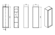 Riser 345mm Wall Hung 1 Door Tall Unit - Matt Storm Blue