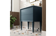 Riser 615mm 2 Drawer Wall Hung Basin Unit, Matt Cotton