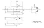 Riser 615mm 2 Drawer Wall Hung Basin Unit, Matt Cotton