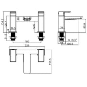 Rockall 1800 x 800mm Bath with Waterproof Vanity Unit & Panel Pack