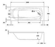 Rockstone Kaya Reinforced Bath Pack With Modern Basin and Toilet - Bath, Panel, Basin & Toilet (No Taps)
