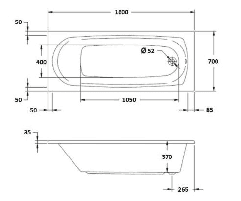 Rockstone Kaya Reinforced Bath Pack With Modern Basin and Toilet - Bath, Panel, Basin & Toilet (No Taps)