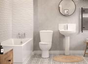 Rockstone Kaya Reinforced Bath Pack With Modern Basin and Toilet - Bath, Panel, Basin & Toilet (No Taps)