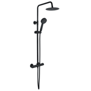 Round Cool Touch Thermostatic Bar Mixer and Riser Kit, Matt Black
