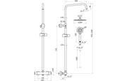 Round Cool Touch Thermostatic Bar Mixer and Riser Kit, Matt Black