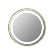 Round Mirror, 600mm, Brushed Brass, Front Lit, LED