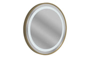 Round Mirror, 600mm, Brushed Bronze, Front Lit, LED