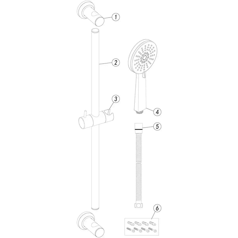 Round Premium Slider Rail Kit & 3 Mode Handset