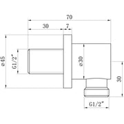Round Wall Outlet Elbow - Chrome