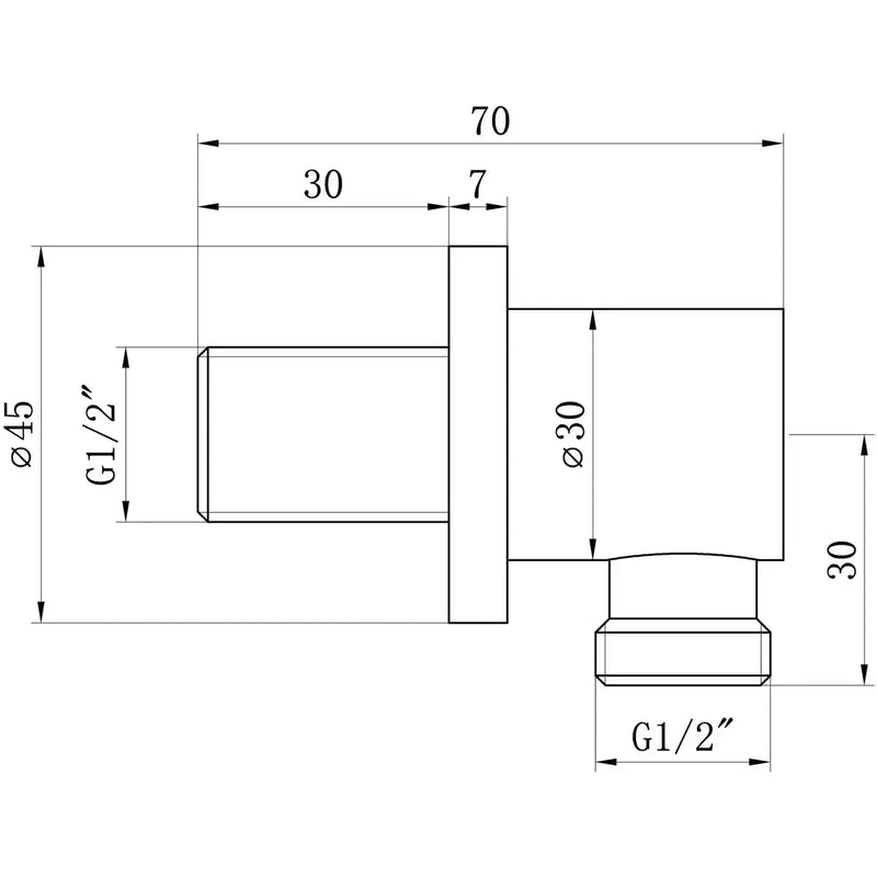 Round Wall Outlet Elbow - Chrome